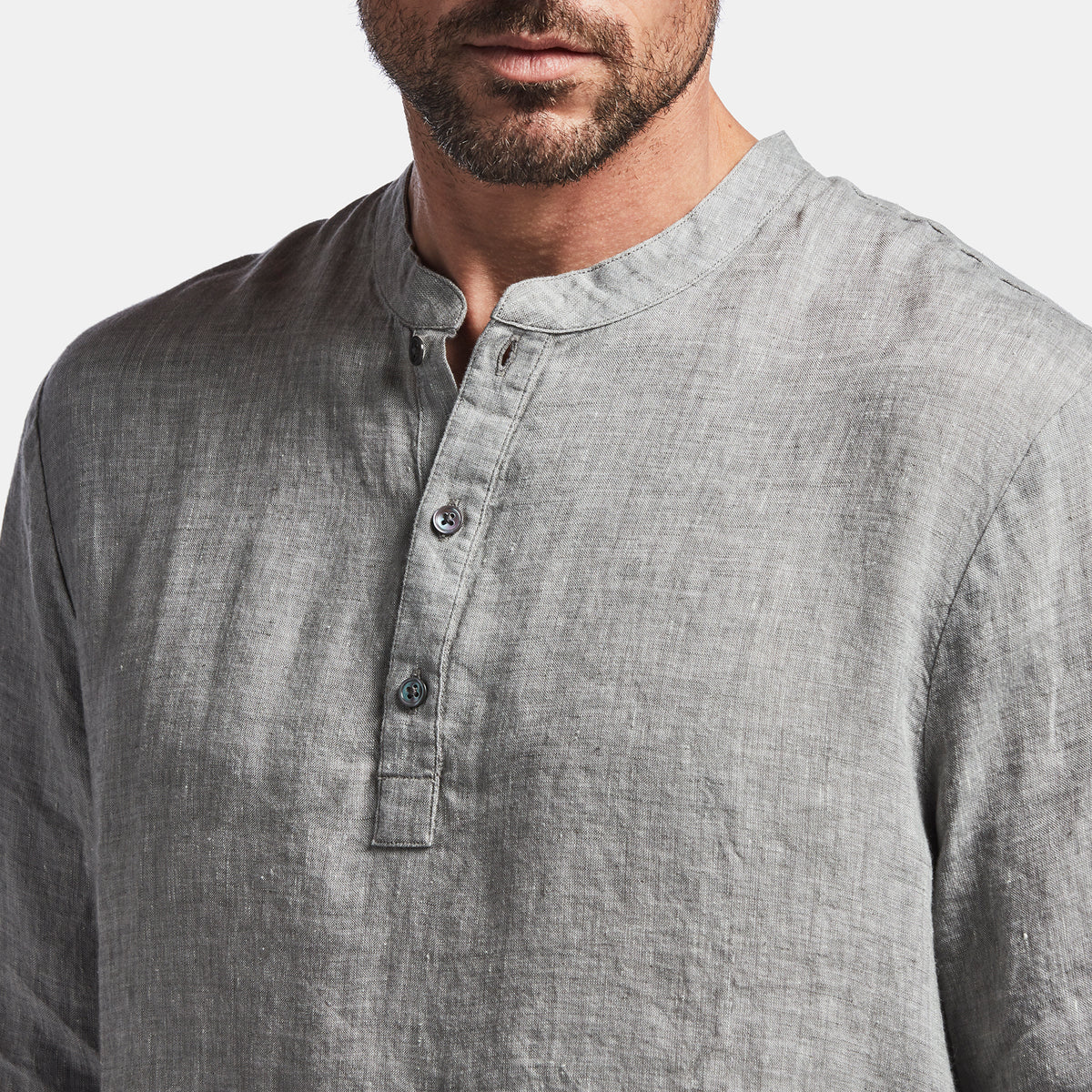 Linen Pullover Shirt In Char | James Perse Los Angeles