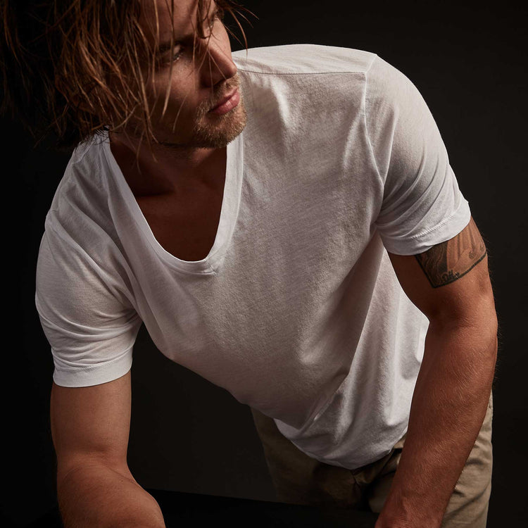 3 Pack Short Sleeve V Neck - Black/White/Carbon Pigment | James Perse Los Angeles