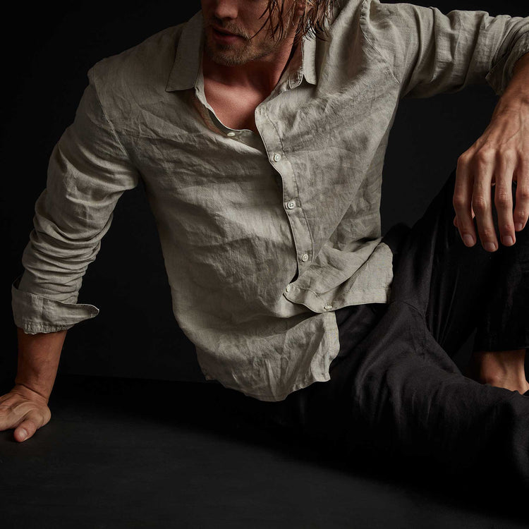 Classic Linen Shirt in Mineral Pigment | James Perse Los Angeles
