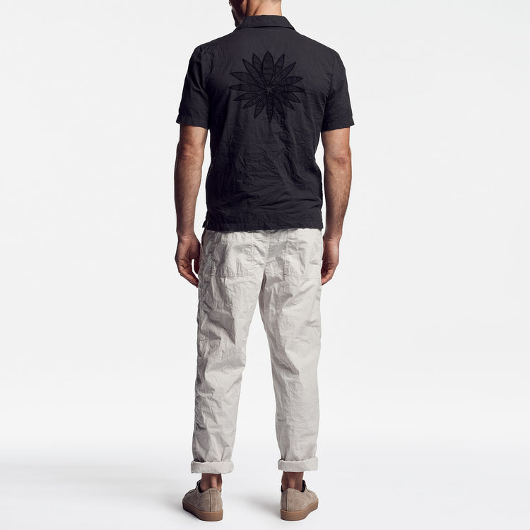 Voile Lotus Embroidered Shirt In Carbon Pigment | James Perse Los Angeles