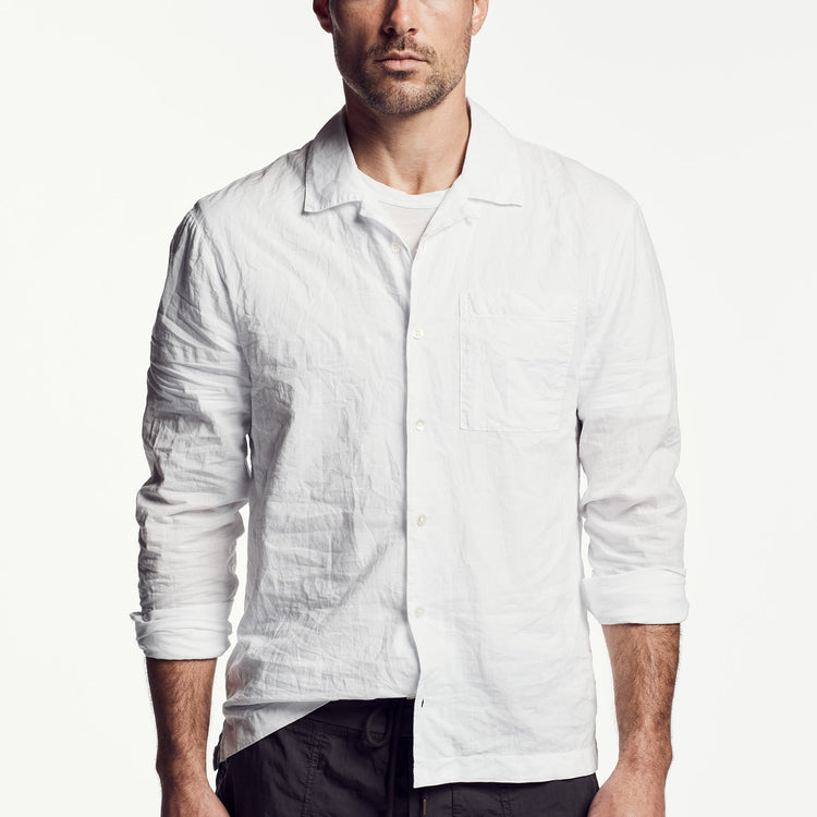 Cotton Lawn Utility Shirt in White | James Perse Los Angeles