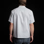 Double Layer Short Sleeve Shirt in White/Baby Blue | James Perse Los Angeles