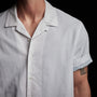 Double Layer Short Sleeve Shirt in White/Baby Blue | James Perse Los Angeles