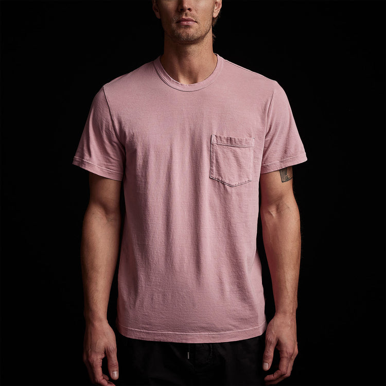 lightweight jersey pocket tee antique rose pigment mlj3282 | James Perse Los Angeles 