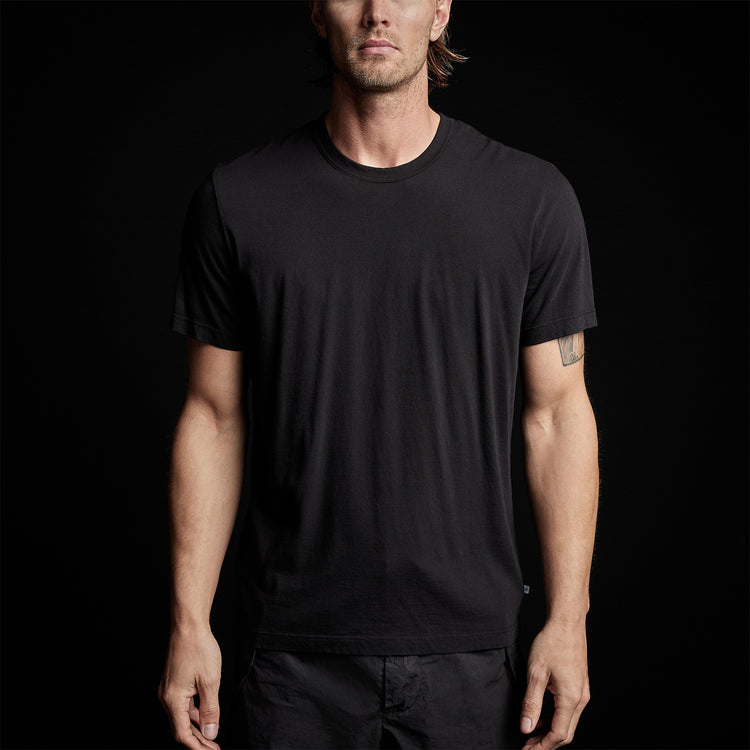 Short Sleeve Crew Alpine Graphic in Black | James Perse Los Angeles