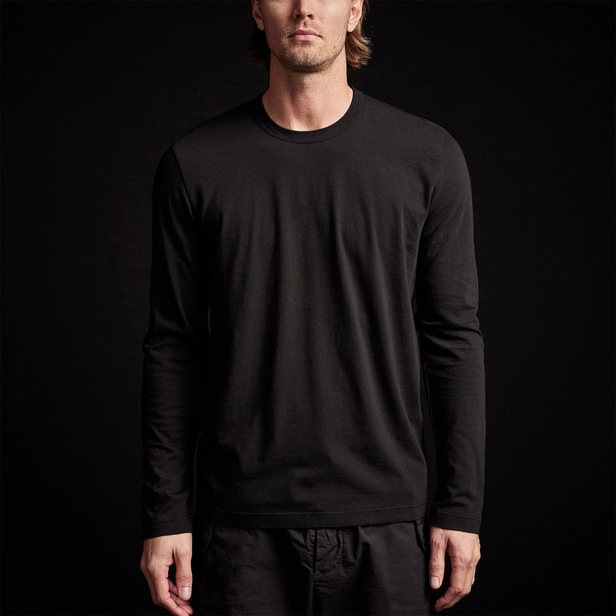 long sleeve crew neck yosemite hiking black mlj3351vj | James Perse Los Angeles 