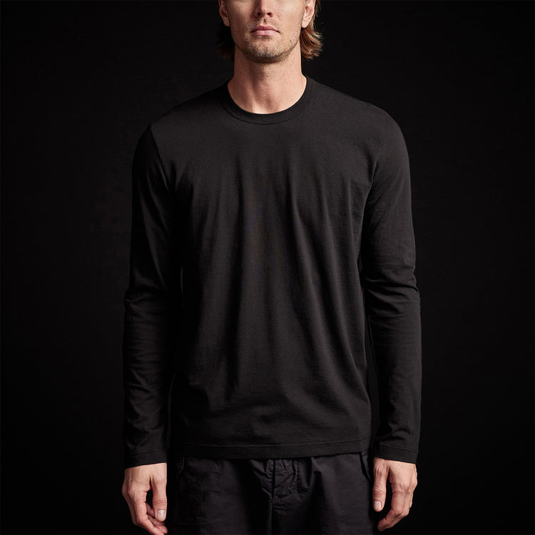 long sleeve crew neck yosemite hiking black mlj3351vj | James Perse Los Angeles 