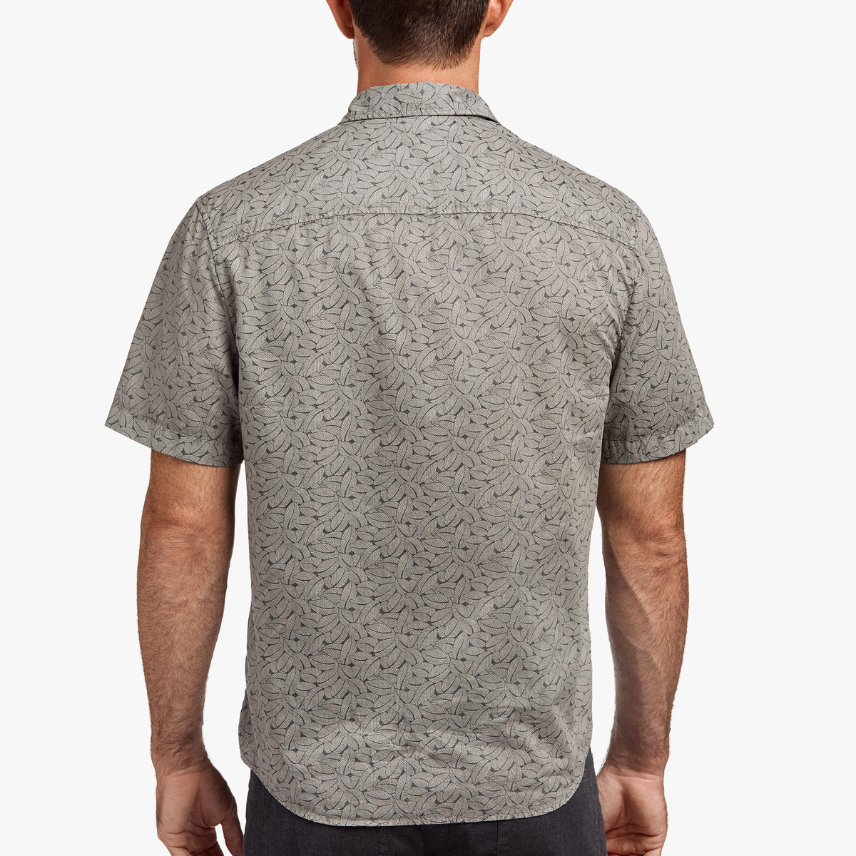 Overdyed Leaf Print Shirt - Paver Pigment | James Perse Los Angeles