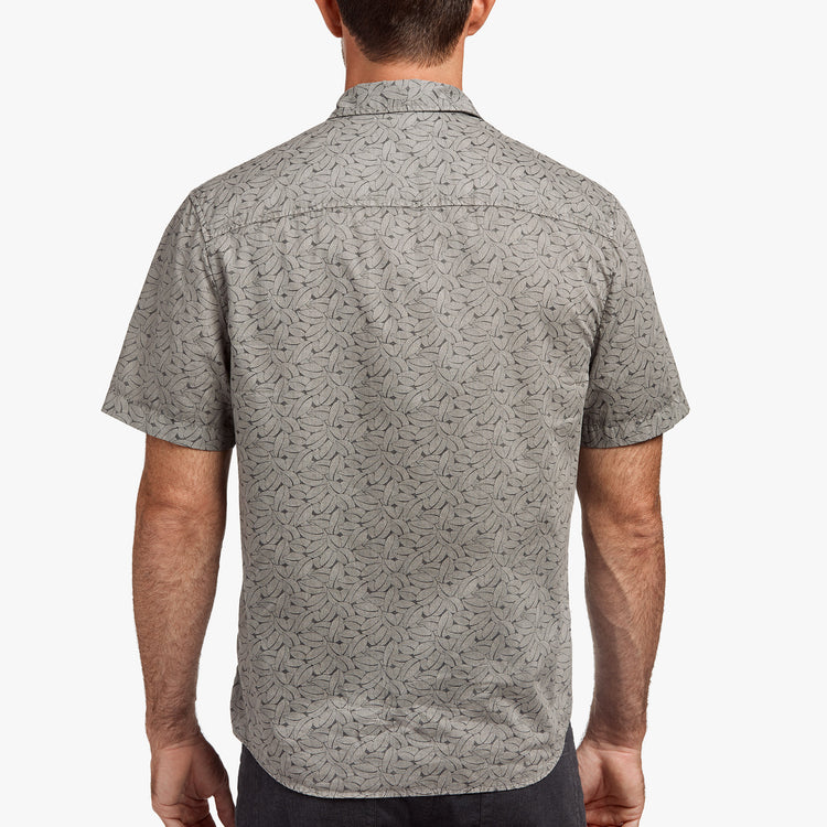 Overdyed Leaf Print Shirt - Paver Pigment | James Perse Los Angeles