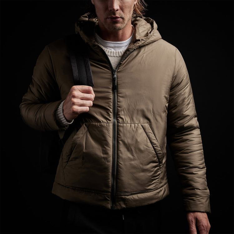 Insulated Zip Front Hoody in Platoon | James Perse Los Angeles