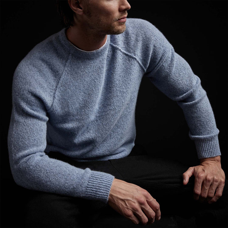 Mid Gauge Cashmere Sweatshirt in Atlantic | James Perse Los Angeles