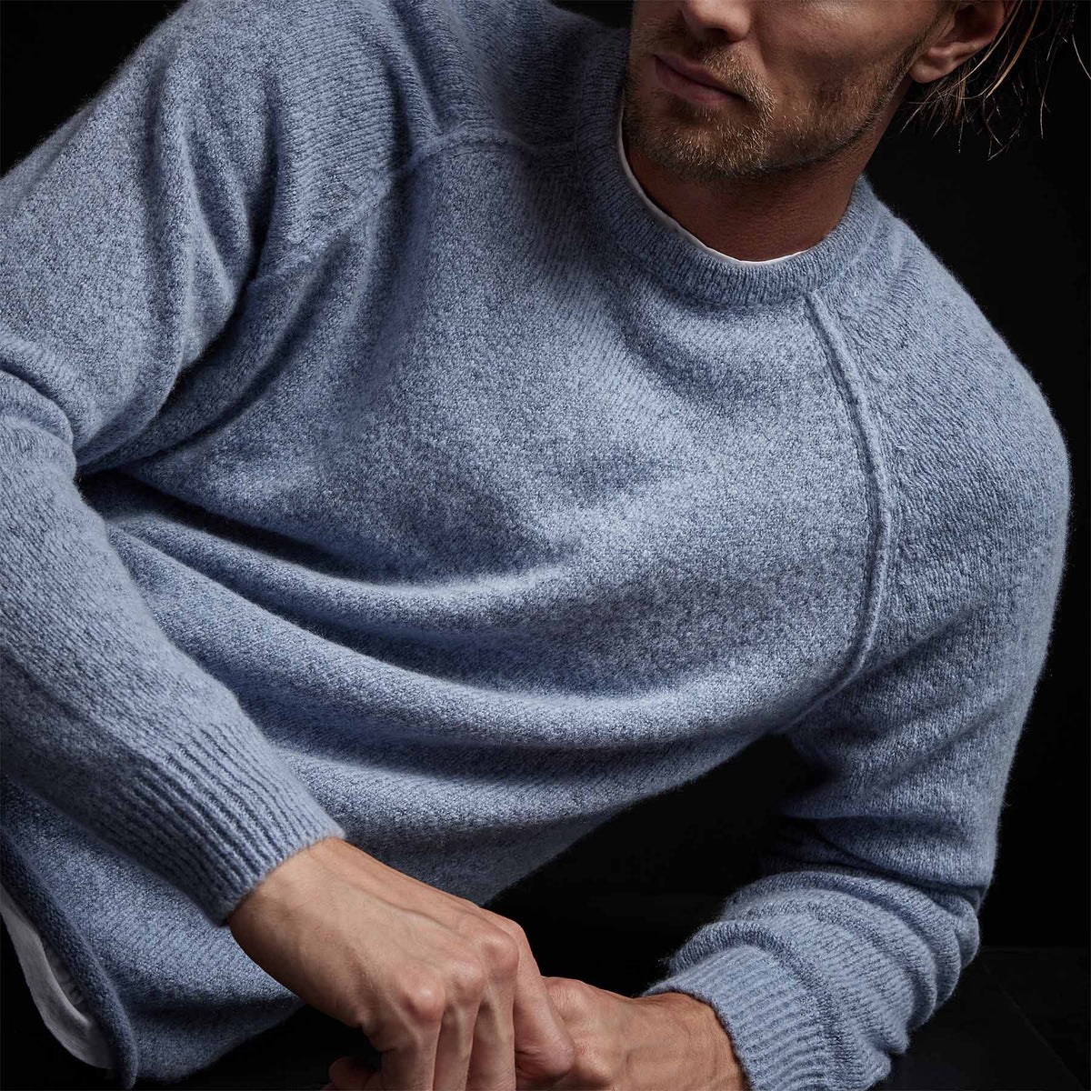 Mid Gauge Cashmere Sweatshirt in Atlantic | James Perse Los Angeles