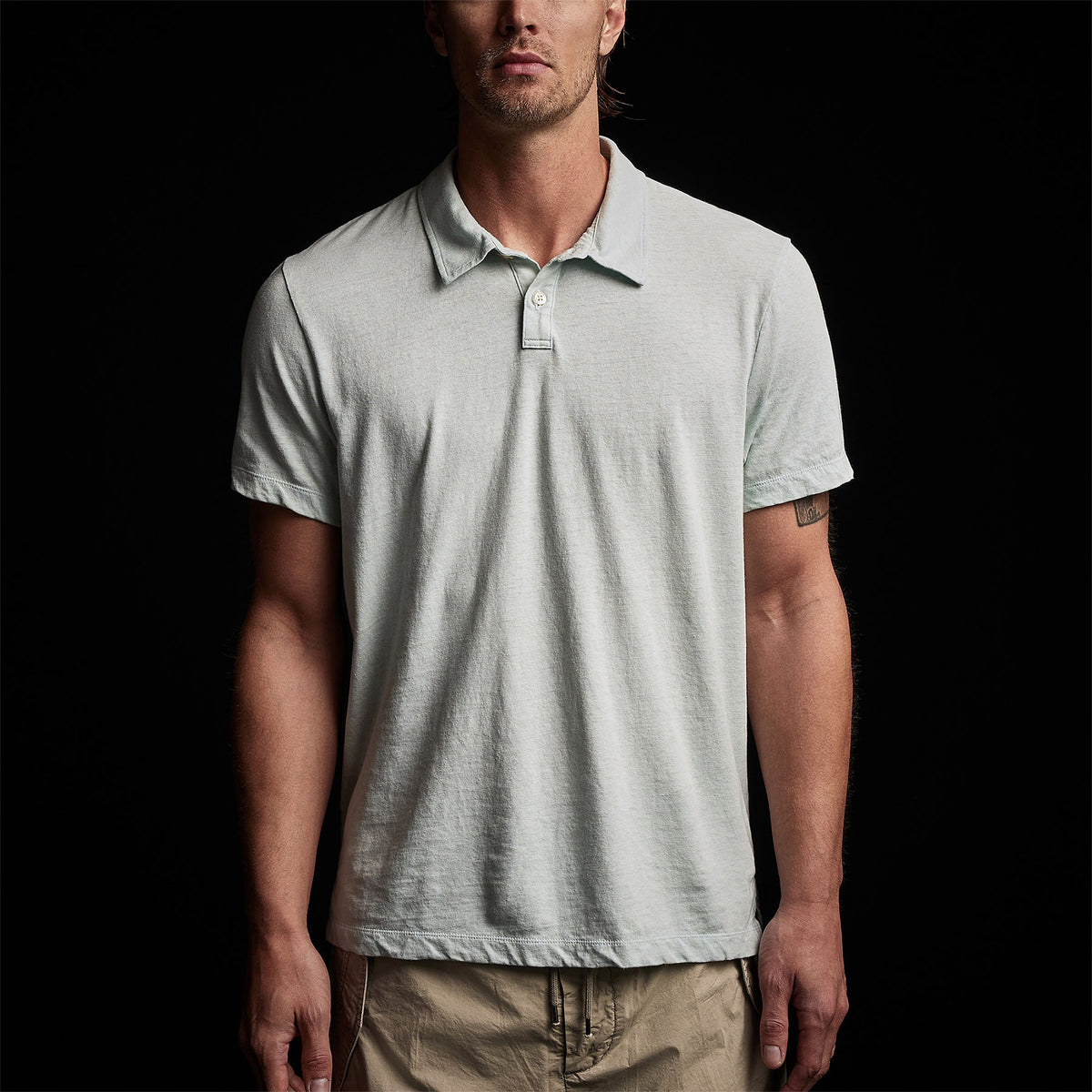 Soft Slub Jersey Short Sleeve Polo in Ocean Spray | James Perse Los Angeles 