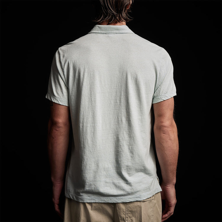 Soft Slub Jersey Short Sleeve Polo in Ocean Spray | James Perse Los Angeles 