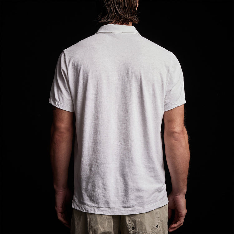 Soft Slub Jersey Short Sleeve Polo in White | James Perse Los Angeles 