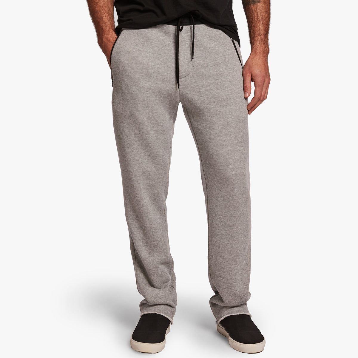 Zip Pocket Sweatpant In Heather Grey/Black | James Perse Los Angeles