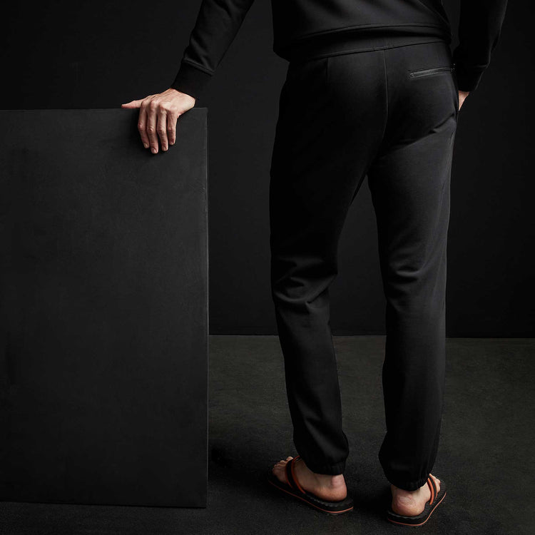Piped Track Pant - Black | James Perse Los Angeles