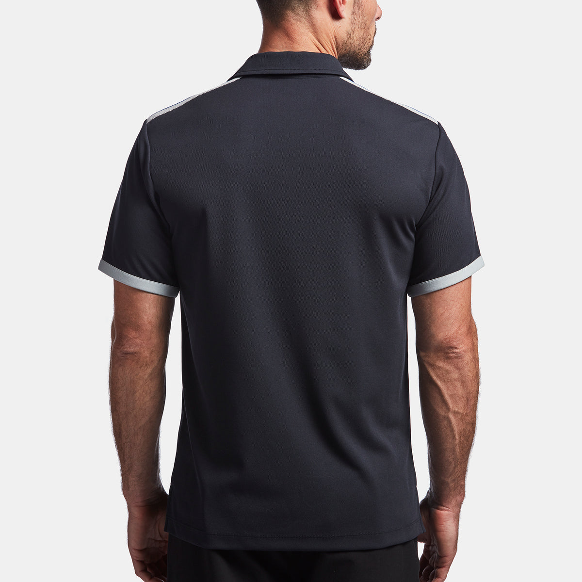 Y/OSEMITE Shoulder Stripe Performance Polo In Navy | James Perse Los Angeles