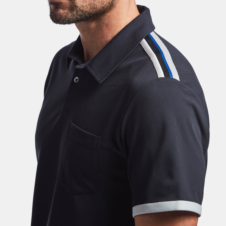 Y/OSEMITE Shoulder Stripe Performance Polo In Navy | James Perse Los Angeles