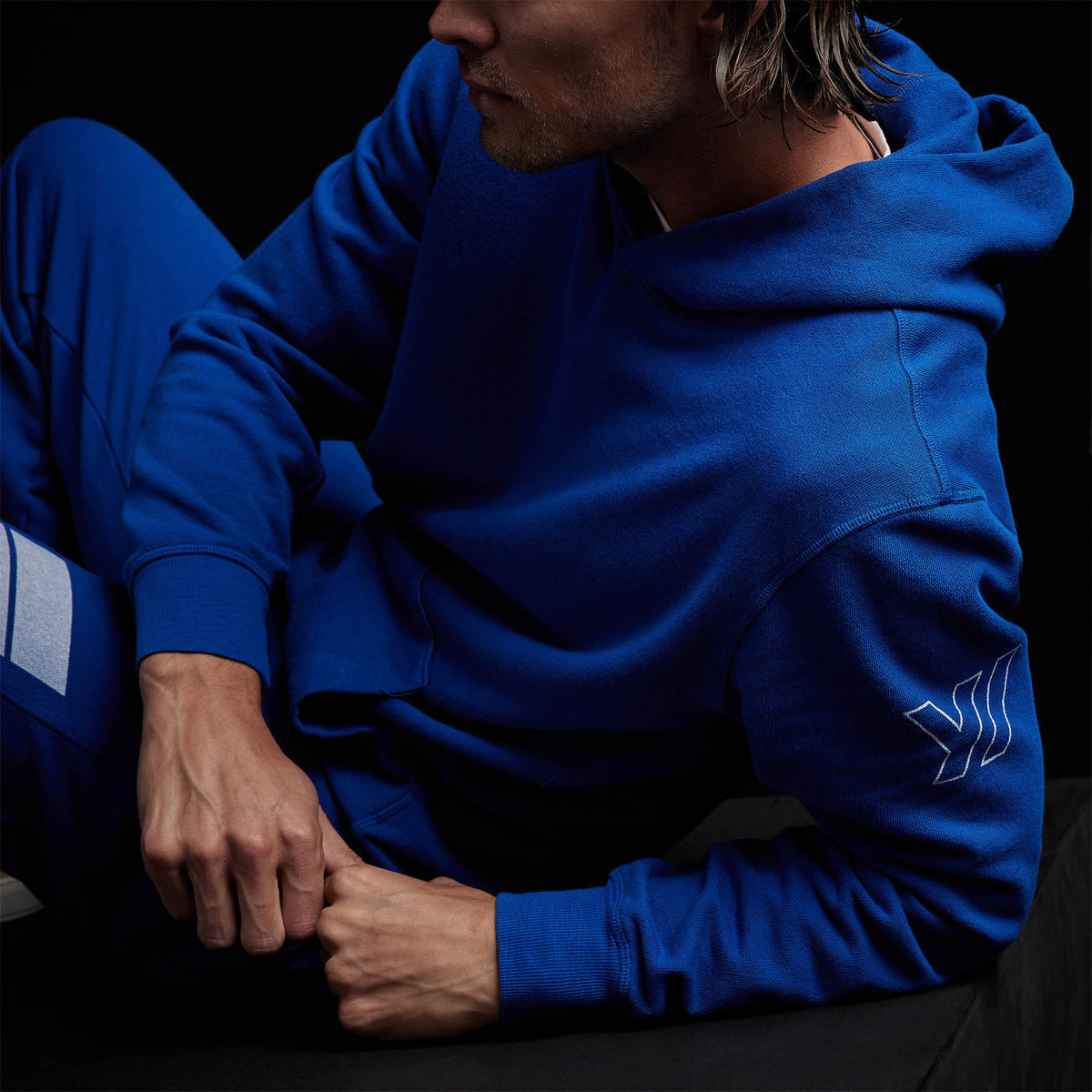 Y/Osemite French Terry Pullover Hoody in Royal Blue/White | James Perse Los Angeles