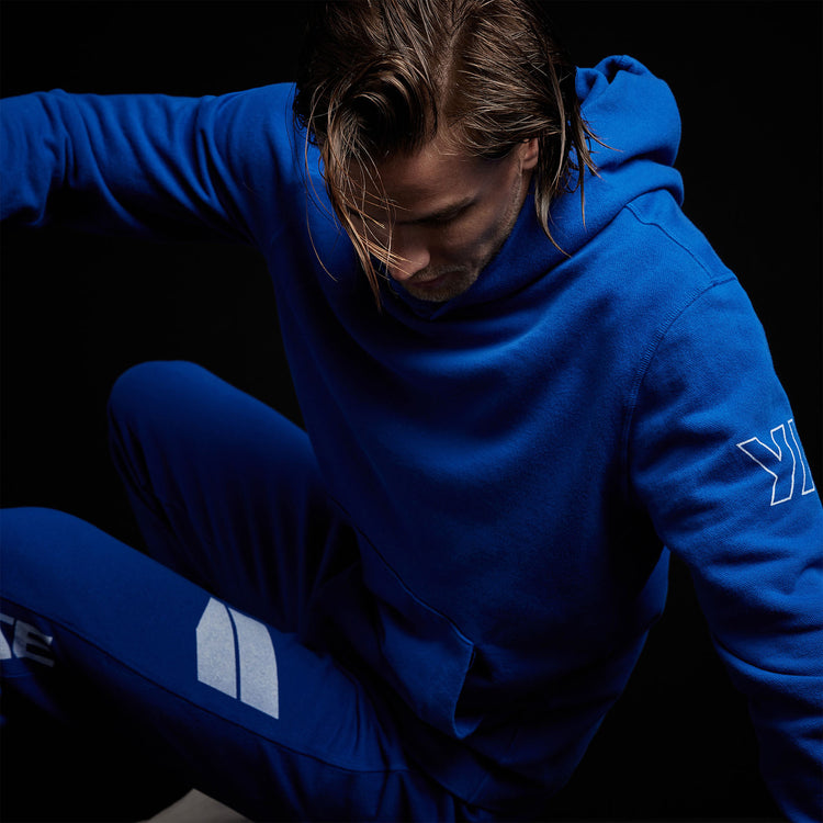 Y/Osemite French Terry Pullover Hoody in Royal Blue/White | James Perse Los Angeles