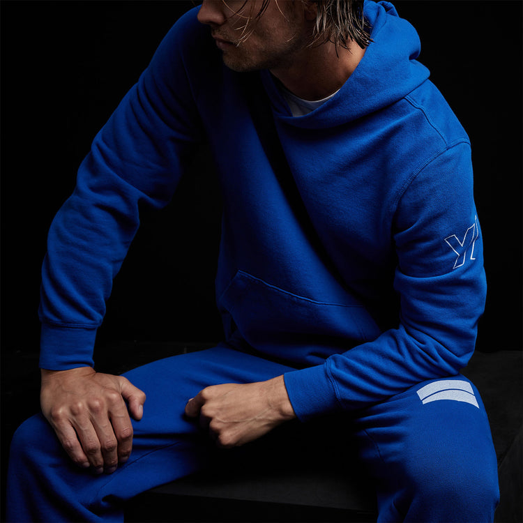 Y/Osemite French Terry Pullover Hoody in Royal Blue/White | James Perse Los Angeles