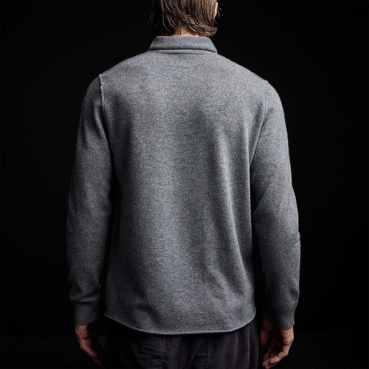 Recycled Cashmere Funnel Neck in Grey Felt | James Perse Los Angeles