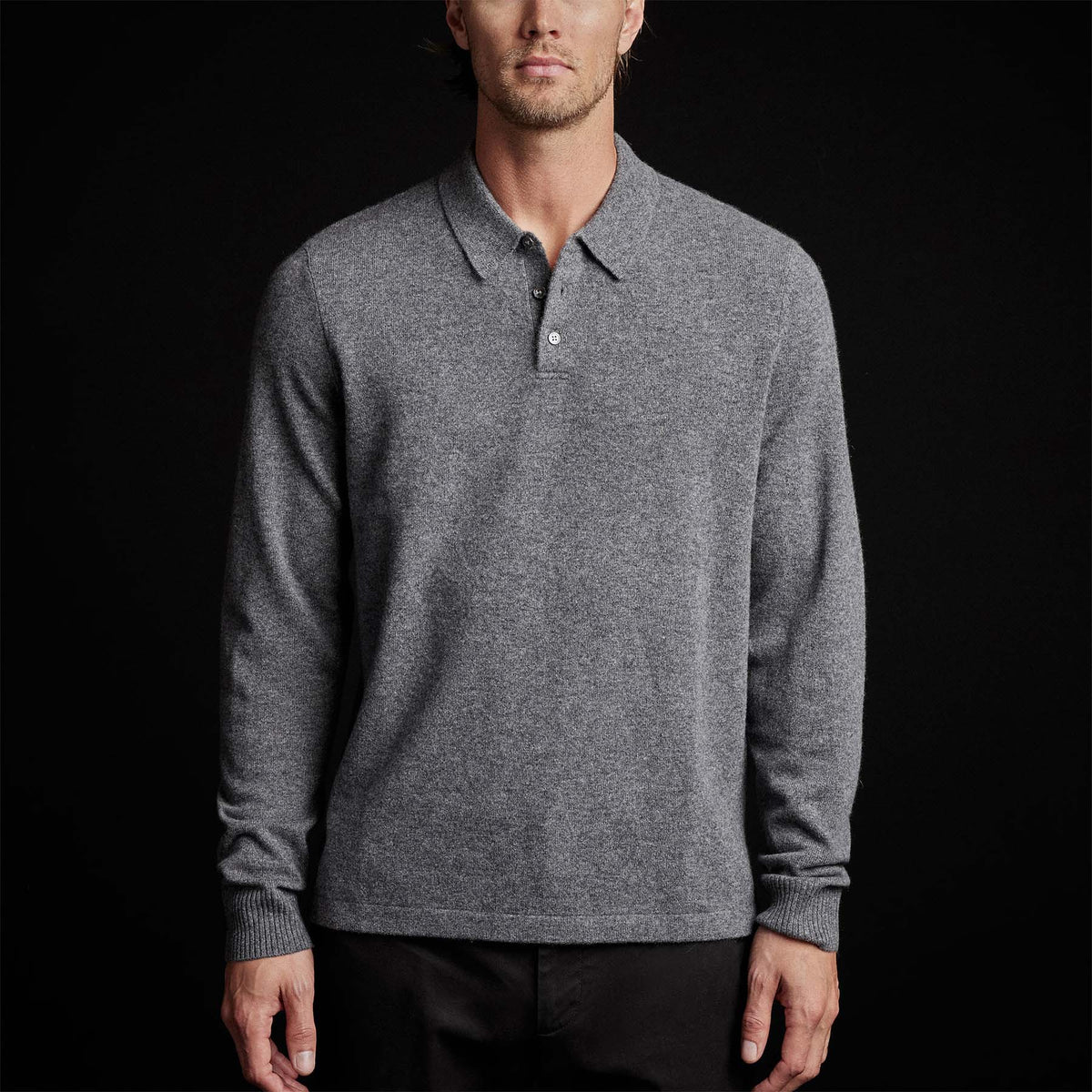 Cashmere Rugby Shirt in Flannel | James Perse Los Angeles