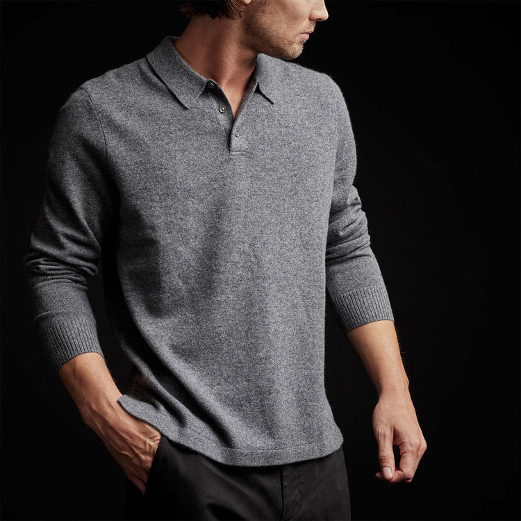 Cashmere Rugby Shirt in Flannel | James Perse Los Angeles