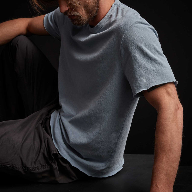 Recycled Brushed Jersey Crew Neck - Bluestone Pigment | James Perse Los Angeles