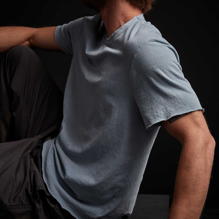 Recycled Brushed Jersey Crew Neck - Bluestone Pigment | James Perse Los Angeles