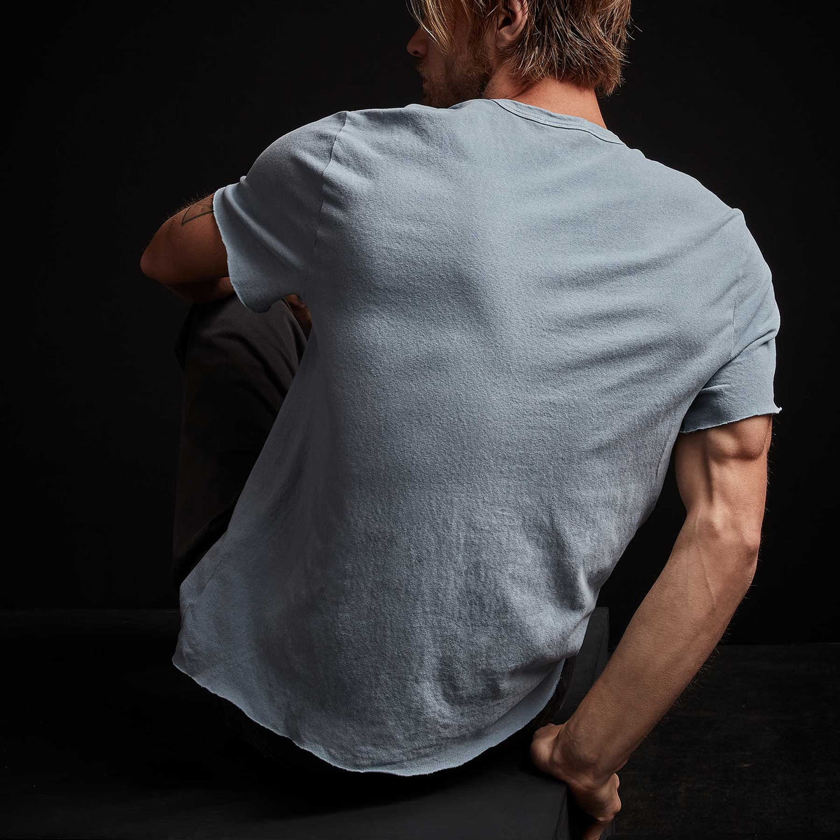 Recycled Brushed Jersey Crew Neck - Bluestone Pigment | James Perse Los Angeles