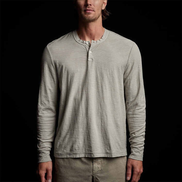 Reverse Slub Jersey Henley in Silt Pigment | James Perse Los Angeles