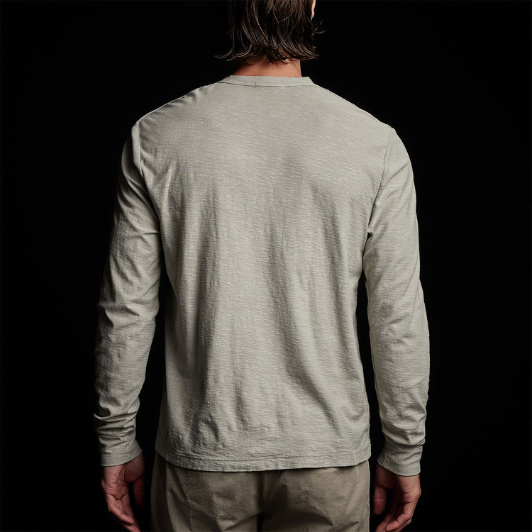 Reverse Slub Jersey Henley in Silt Pigment | James Perse Los Angeles