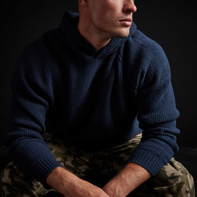 Cotton Wool Thermal Hoody in Navy | James Perse Los Angeles