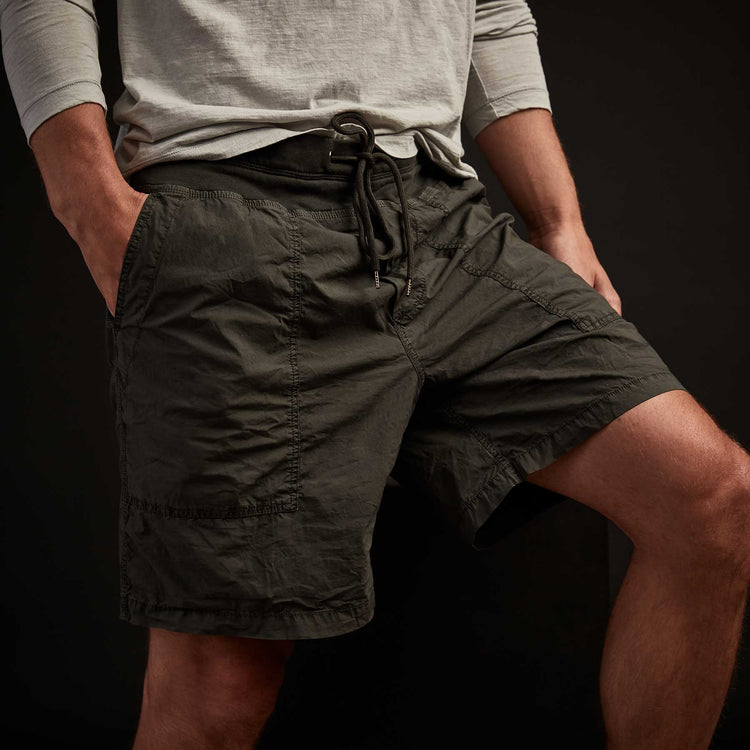 Mixed Media Stretch Poplin Short In Marsh Pigment | James Perse Los Angeles