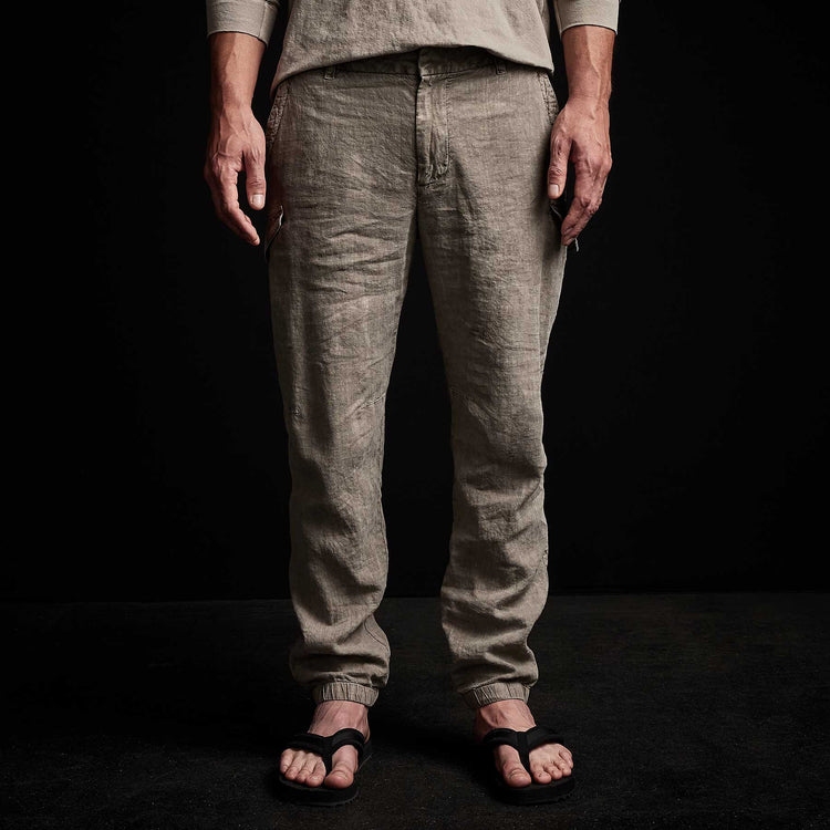 Slub Linen Cargo Pant in Fume Pigment | James Perse Los Angeles 