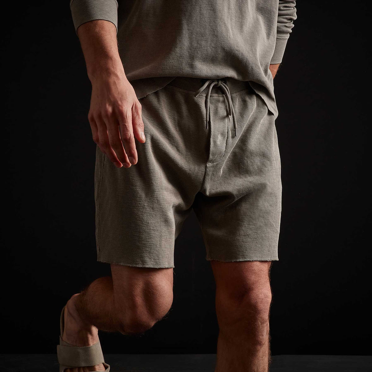 Thermal Sweat Short in Greystone Pigment | James Perse Los Angeles