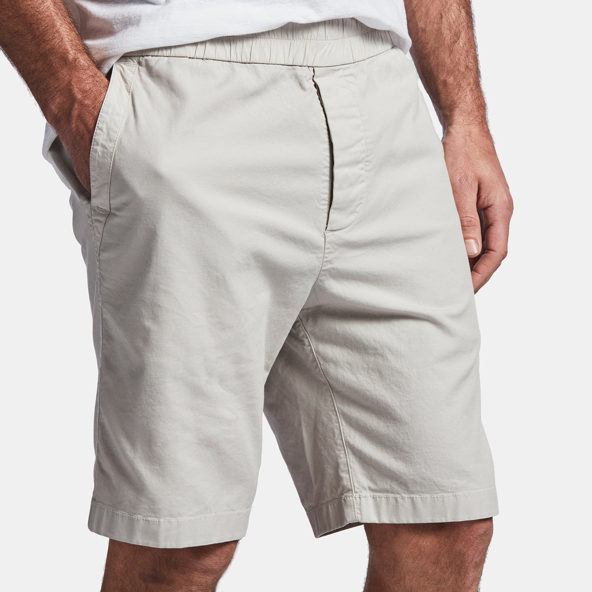 Stretch Canvas Work Short In Salt Pigment | James Perse Los Angeles
