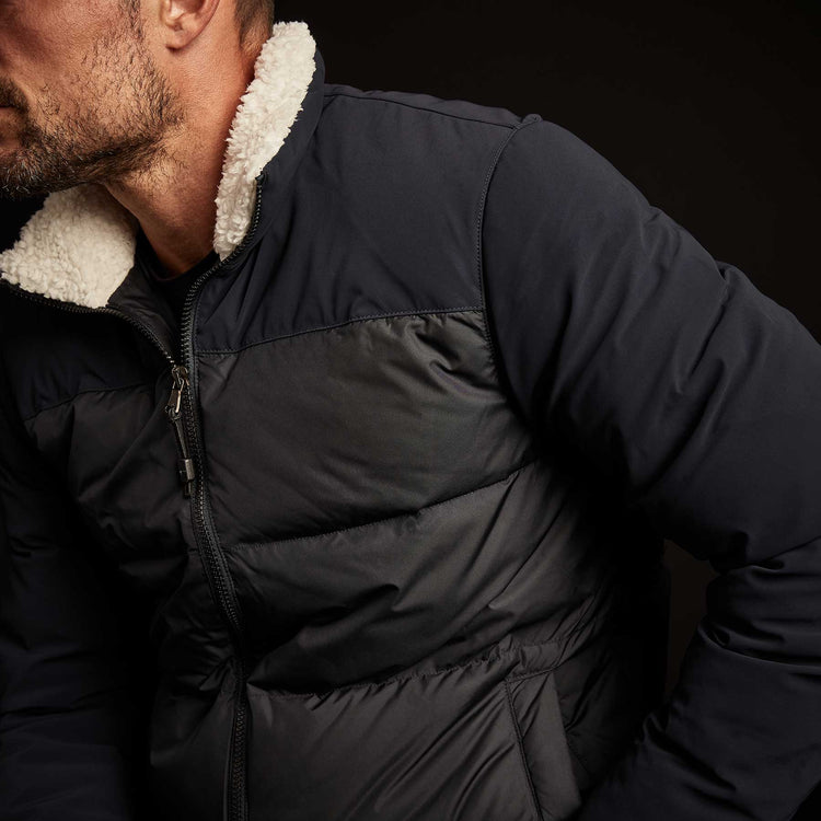 Mixed Media Down Jacket - Navy | James Perse Los Angeles