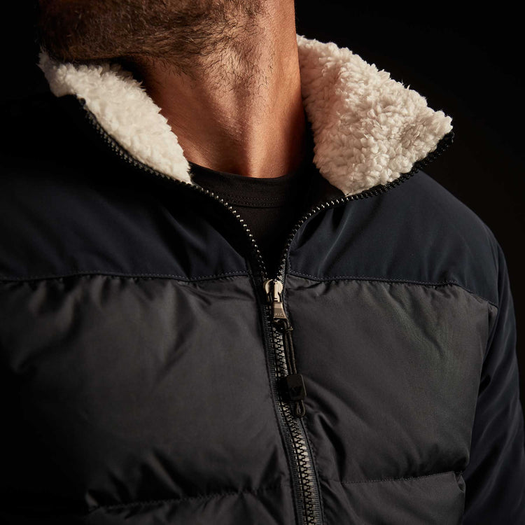 Mixed Media Down Jacket - Navy | James Perse Los Angeles