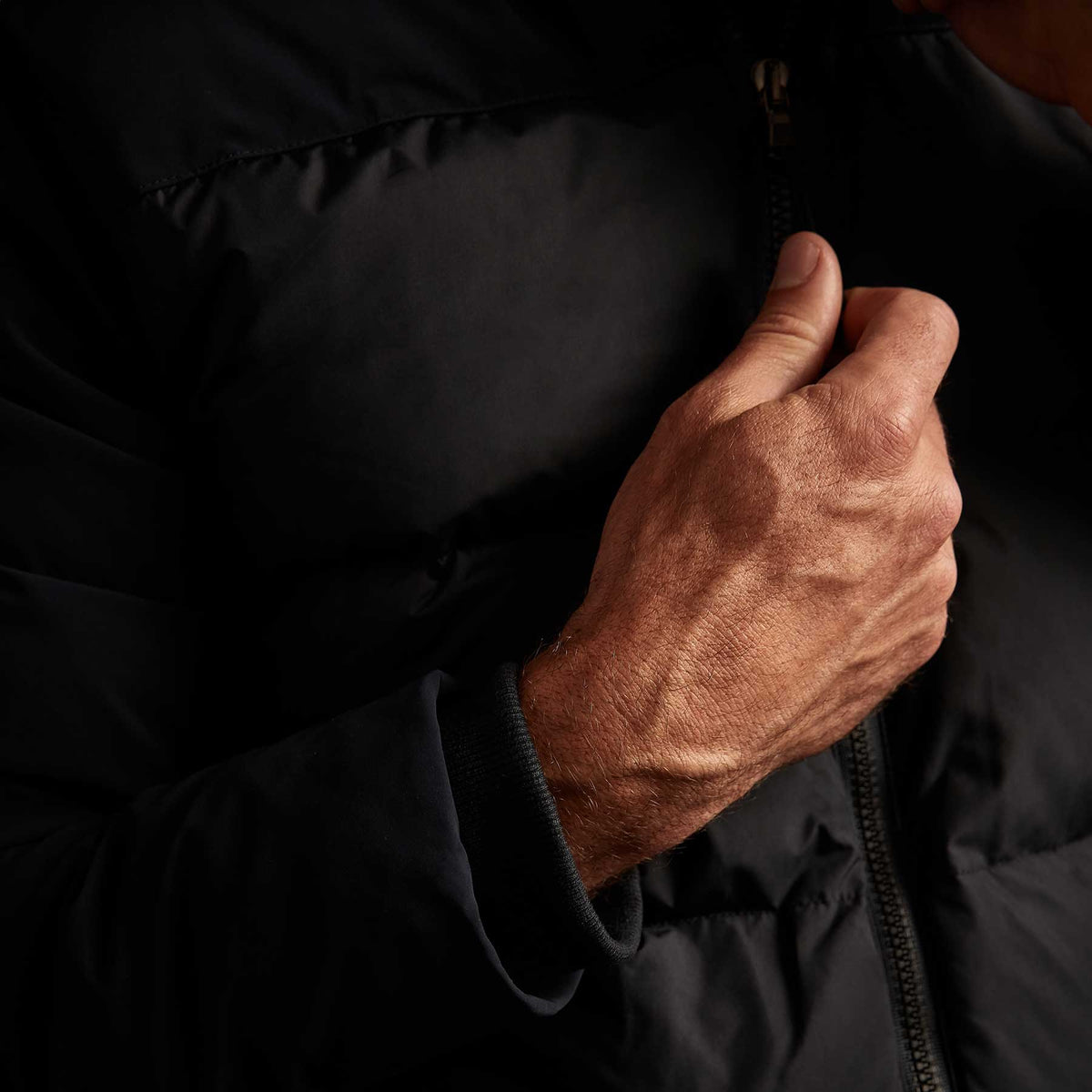 Mixed Media Down Jacket - Navy | James Perse Los Angeles
