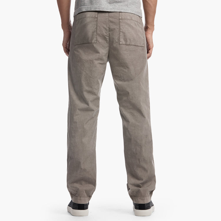 Slim Stretch Poplin Drawstring Pant in Flax Pigment | James Perse Los Angeles