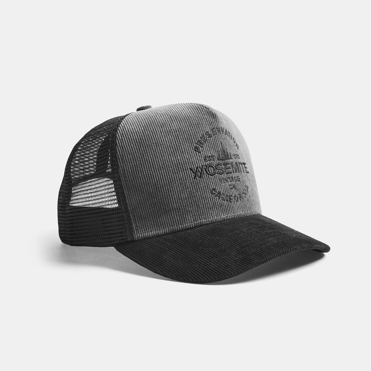 Y/OSEMITE Preservation Trucker Hat In Raccoon Grey/Black | James Perse Los Angeles