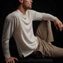 Linen Blend Crew Neck Sweater - Celadon | James Perse Los Angeles