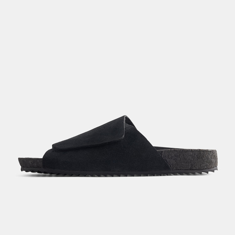 Velcro Suede Slide  Mens In Black | James Perse Los Angeles