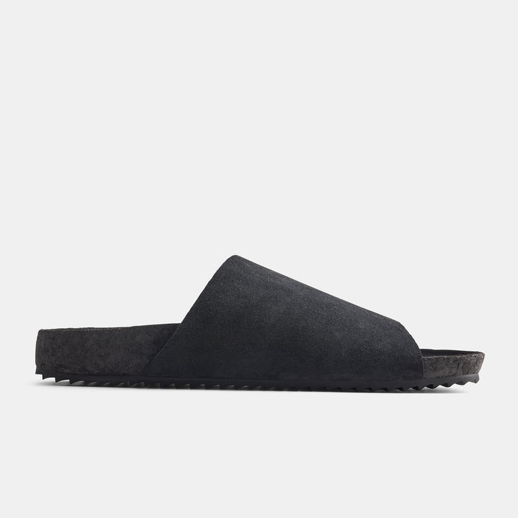 Velcro Suede Slide  Mens In Black | James Perse Los Angeles