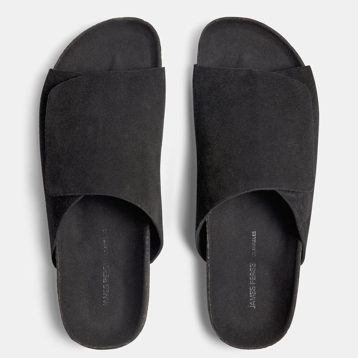 Velcro Suede Slide  Mens In Black | James Perse Los Angeles