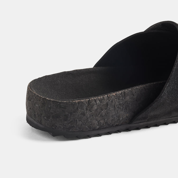 Velcro Suede Slide  Mens In Black | James Perse Los Angeles