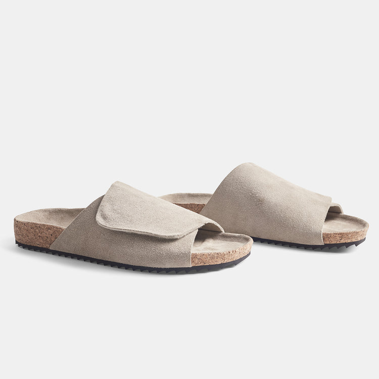 Velcro Suede Slide In Earth | James Perse Los Angeles